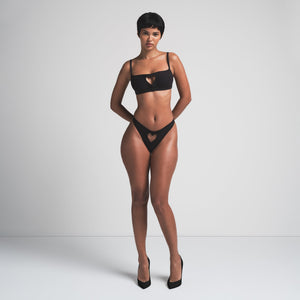 COTTON JERSEY HEART SCOOP BRALETTE | SOOT