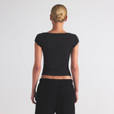 COTTON JERSEY SCOOP NECK T-SHIRT | SOOT