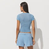 SHEER RIB T-SHIRT | BLUE BELL