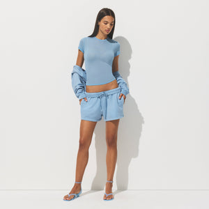 SHEER RIB T-SHIRT | BLUE BELL