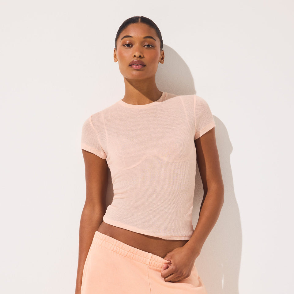 SHEER RIB T-SHIRT | VILLA