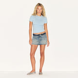 COTTON JERSEY T-SHIRT | POWDER BLUE MICRO FLORAL