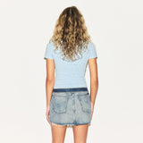 COTTON JERSEY T-SHIRT | POWDER BLUE MICRO FLORAL