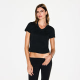 WORN IN JERSEY BABY V NECK TEE | ONYX