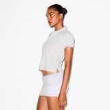 WORN IN JERSEY POLO BABY TEE | LIGHT HEATHER GREY