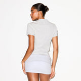 WORN IN JERSEY POLO BABY TEE | LIGHT HEATHER GREY