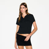 WORN IN JERSEY POLO BABY TEE | ONYX