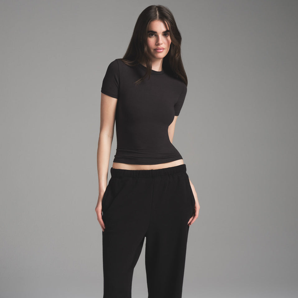 COTTON FLEECE CLASSIC STRAIGHT LEG PANT | ONYX