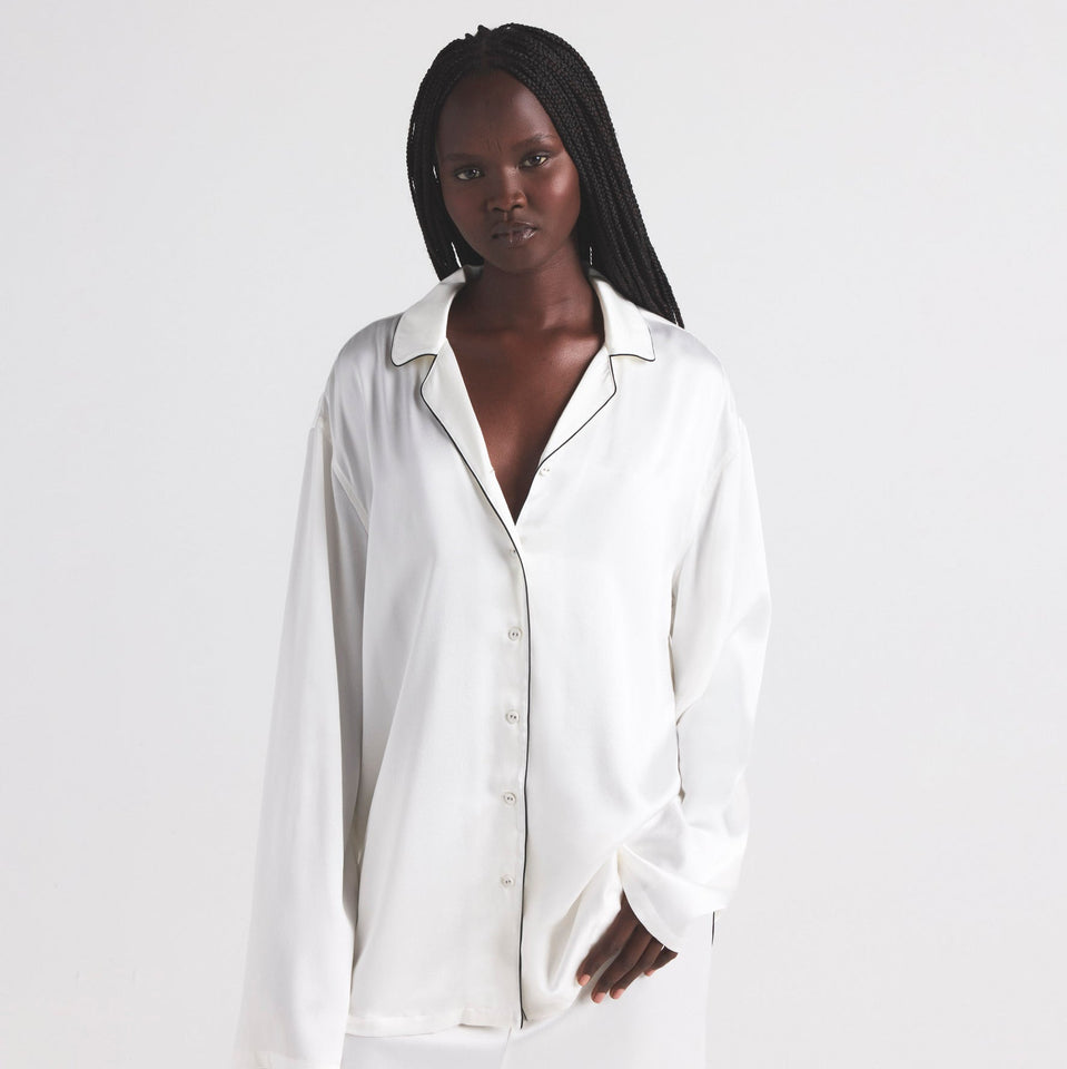 SILK LONG SLEEP SET | IVORY