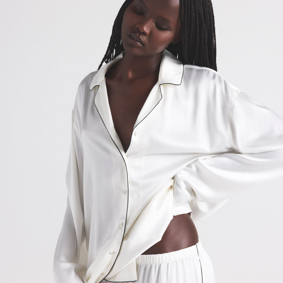 SILK LONG SLEEP SET | IVORY