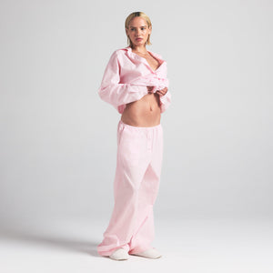 COTTON POPLIN OVERSIZED SLEEP SET | CHERRY BLOSSOM STRIPE