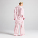 COTTON POPLIN OVERSIZED SLEEP SET | CHERRY BLOSSOM STRIPE