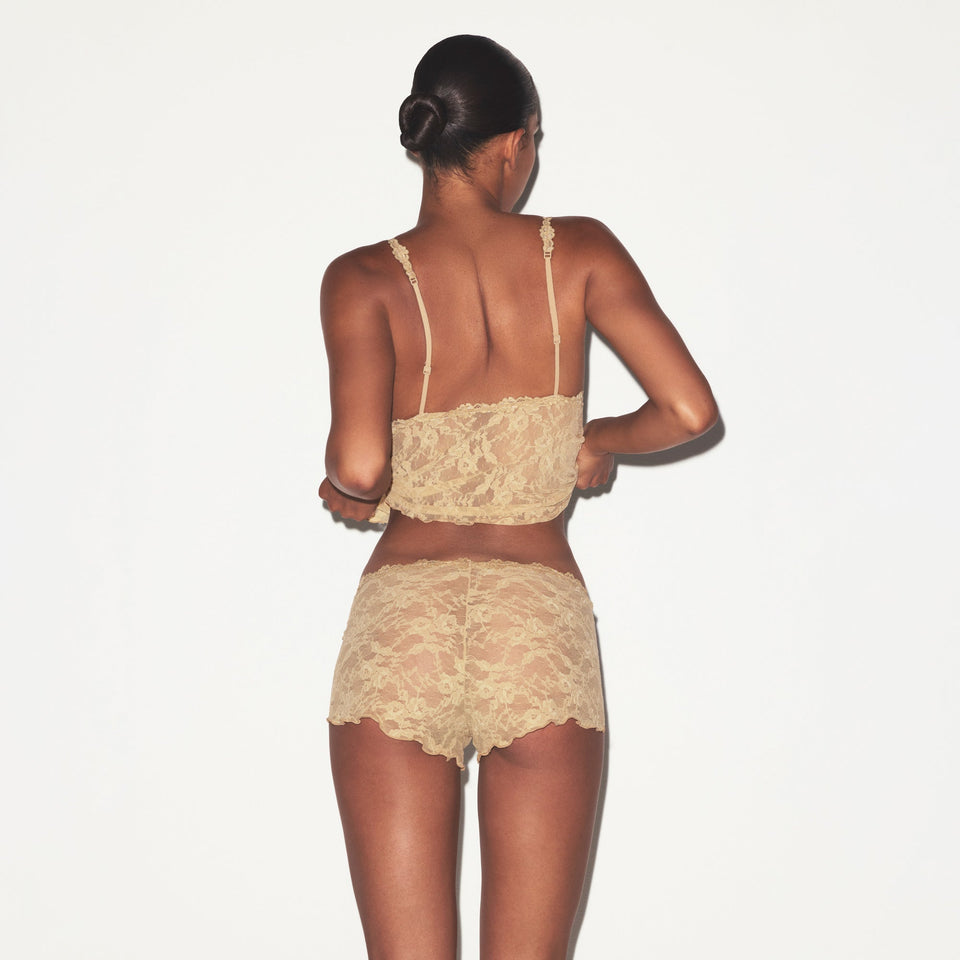 STRETCH LACE TRIANGLE CAMI AND SHORT SET | DELTA