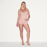 STRETCH LACE TRIANGLE CAMI AND SHORT SET | MORGANITE