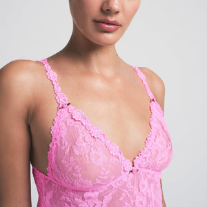 STRETCH LACE TRIANGLE CAMI AND SHORT SET | SUGAR PINK
