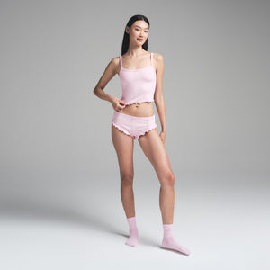 LOGO POINTELLE CROPPED CAMI SET | CHERRY BLOSSOM