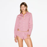 COTTON POPLIN MICRO SHORT SLEEP SET | BERRY CHECK