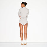 COTTON POPLIN MICRO SHORT SLEEP SET | SILVER CHECK