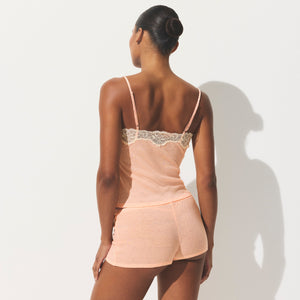 SHEER RIB LACE CAMI AND SHORT SET | VILLA