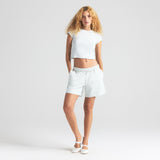 DROP NEEDLE POINTELLE BABY TEE | FROST