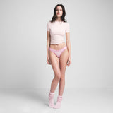 LIGHTWEIGHT COTTON LACE THONG | CHERRY BLOSSOM