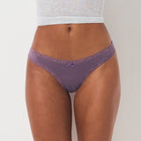 LIGHTWEIGHT COTTON LACE THONG | FIG TONAL