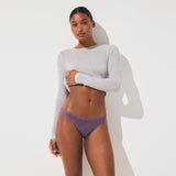 LIGHTWEIGHT COTTON LACE THONG | FIG TONAL