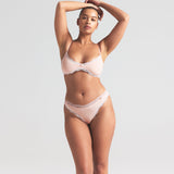 COTTON JERSEY LACE THONG | PRIMROSE