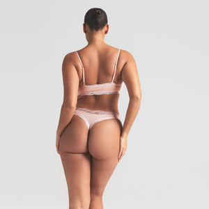 COTTON JERSEY LACE THONG | PRIMROSE