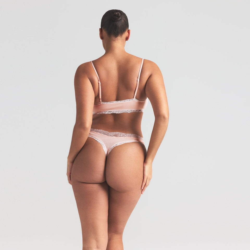 COTTON JERSEY LACE THONG | PRIMROSE