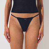 LIGHTWEIGHT COTTON LACE STRING THONG | SOOT TONAL