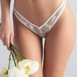 ULTRA FINE LACE BUTTERFLY THONG | MARBLE