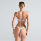 ULTRA FINE LACE BUTTERFLY THONG | MARBLE