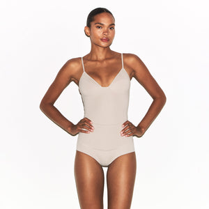 COTTON SHAPEWEAR THONG BODYSUIT | LINEN