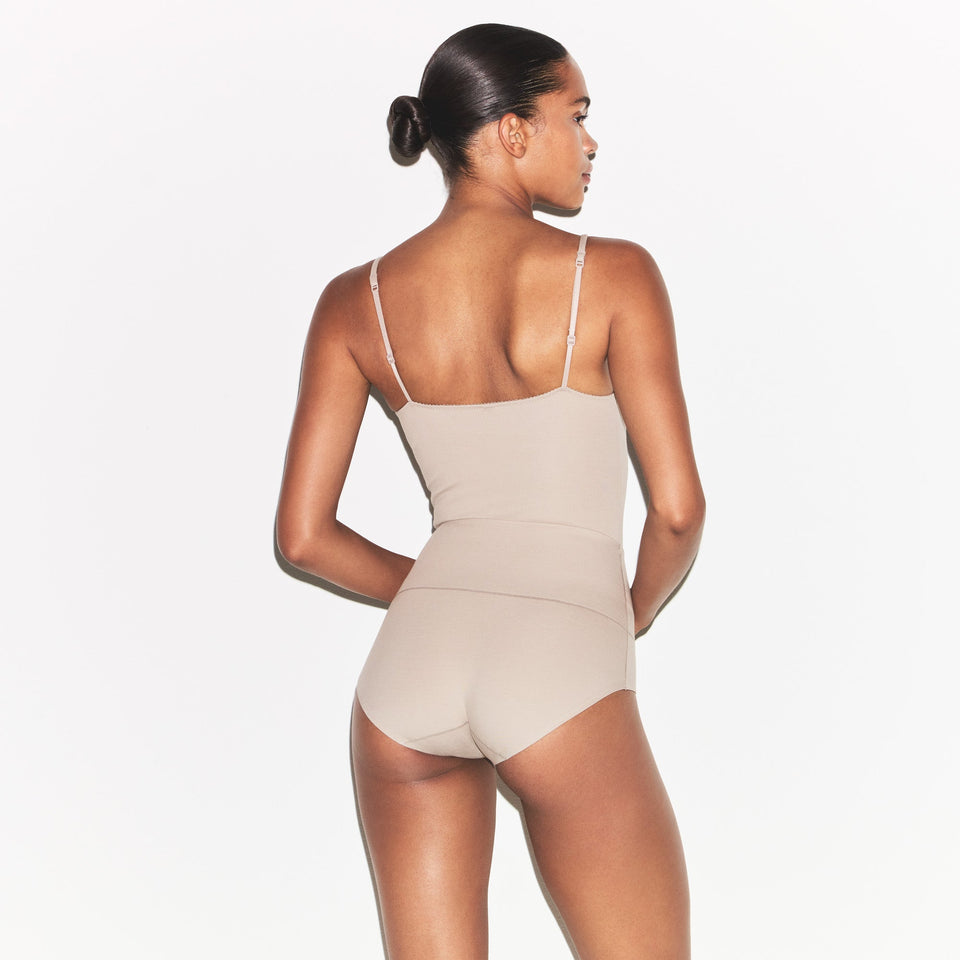COTTON SHAPEWEAR THONG BODYSUIT | LINEN
