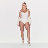 COTTON SHAPEWEAR THONG BODYSUIT | MARBLE