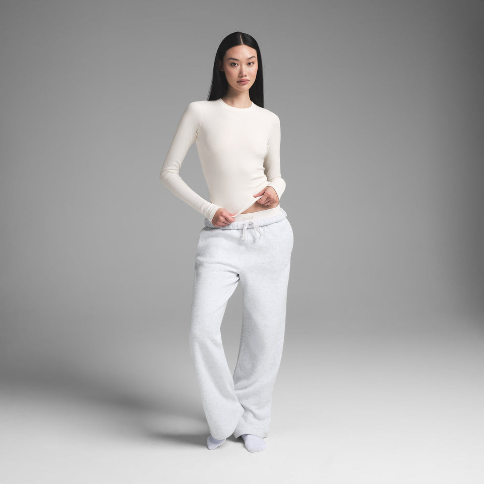COTTON RIB LONG SLEEVE T-SHIRT | MARBLE