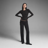 COTTON RIB LONG SLEEVE T-SHIRT | SOOT