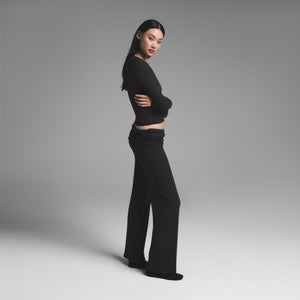 COTTON RIB LONG SLEEVE T-SHIRT | SOOT