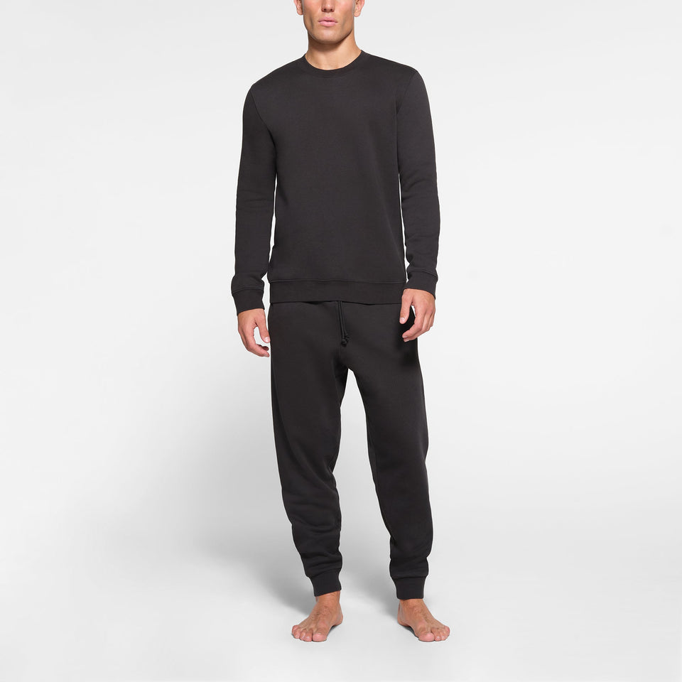 FLEECE LOUNGE MENS CREWNECK | WASHED ONYX