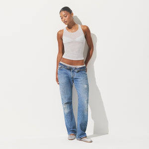 SHEER RIB CREWNECK TANK | LIGHT HEATHER GREY