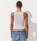 SHEER RIB CREWNECK TANK | LIGHT HEATHER GREY