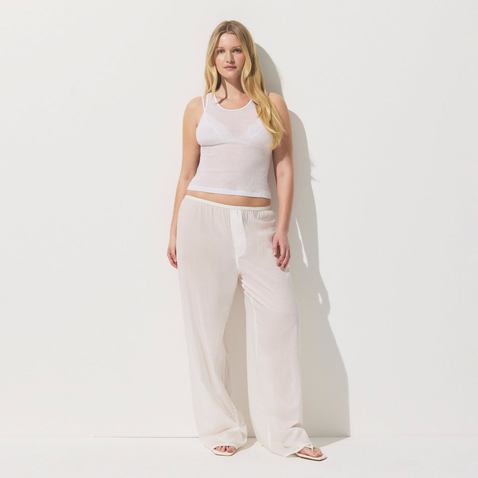 SHEER RIB CREWNECK TANK | SNOW