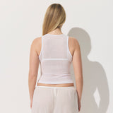 SHEER RIB CREWNECK TANK | SNOW