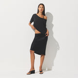 SHEER JERSEY V-NECK T-SHIRT | SOOT