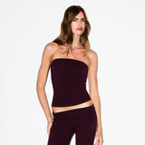 COTTON JERSEY TUBE TOP | CURRANT