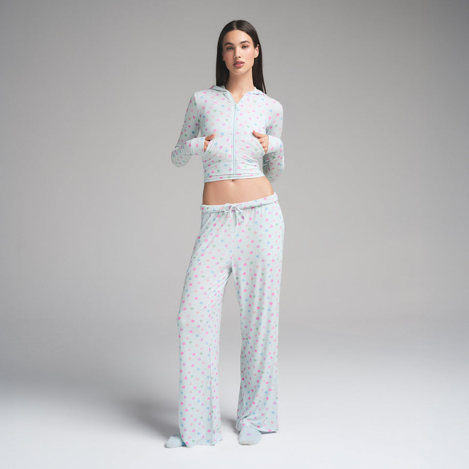 SOFT LOUNGE ZIP UP HOODIE | CLOUD CANDY HEART PRINT