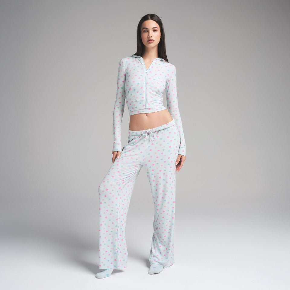 SOFT LOUNGE ZIP UP HOODIE | CLOUD CANDY HEART PRINT