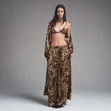DOLCE&GABBANA X SKIMS SILK LONG ROBE | LEOPARD