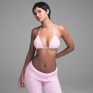 SWEATER KNIT TRIANGLE BRALETTE | BABY PINK